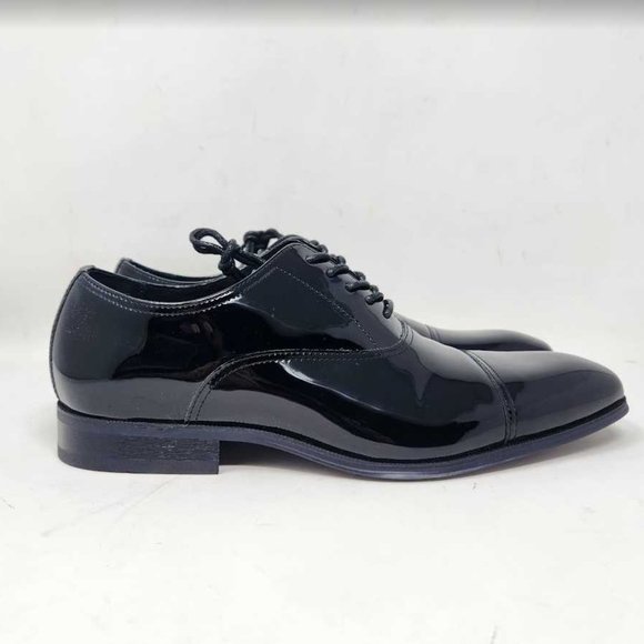 Men\'s 8.5 Florsheim tux cap toe patent black leather oxford dress shoes 14213 main image 14